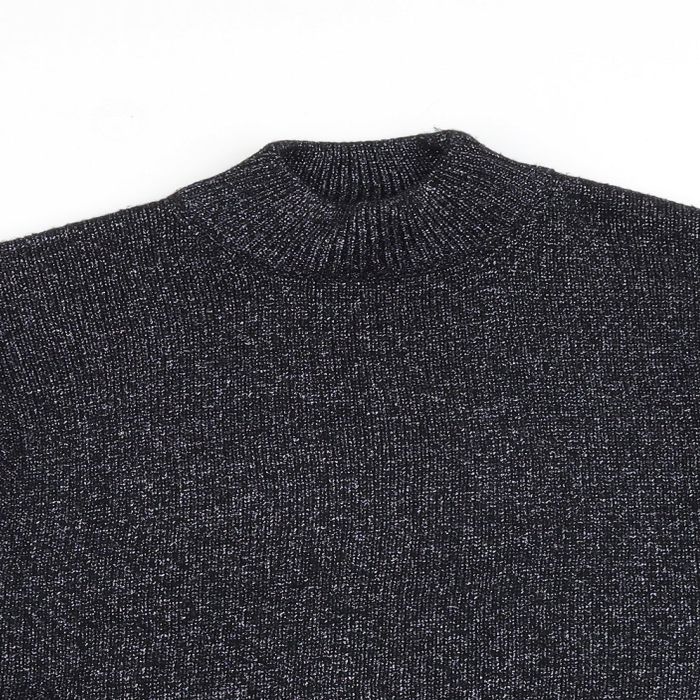 Zara Womens Black High Neck Polyester Pullover Jumper Size M