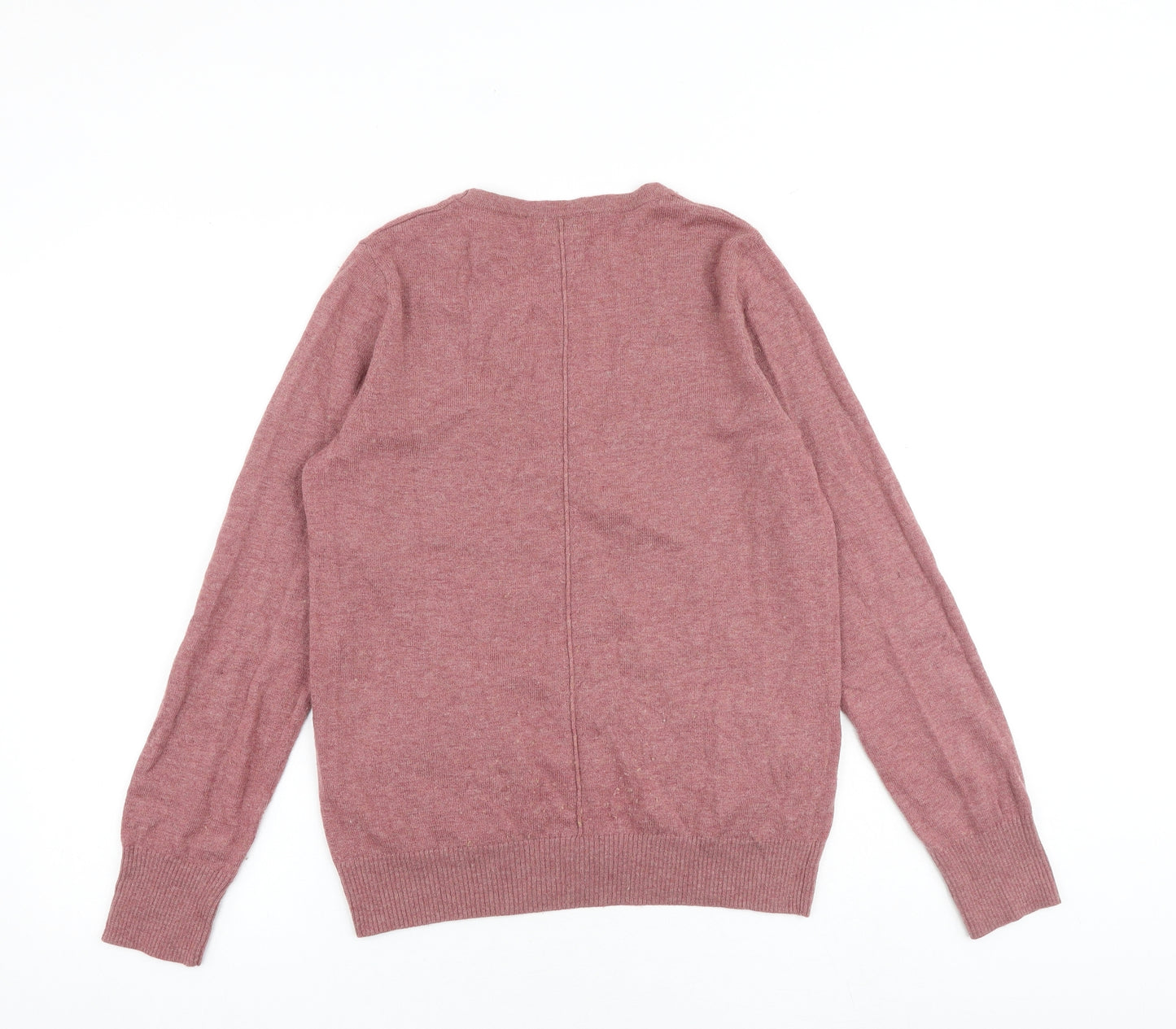 Fat Face Womens Pink V-Neck Wool Cardigan Jumper Size 12