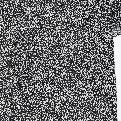 Marks and Spencer Womens Black Animal Print Viscose Maxi Size 24 V-Neck Button