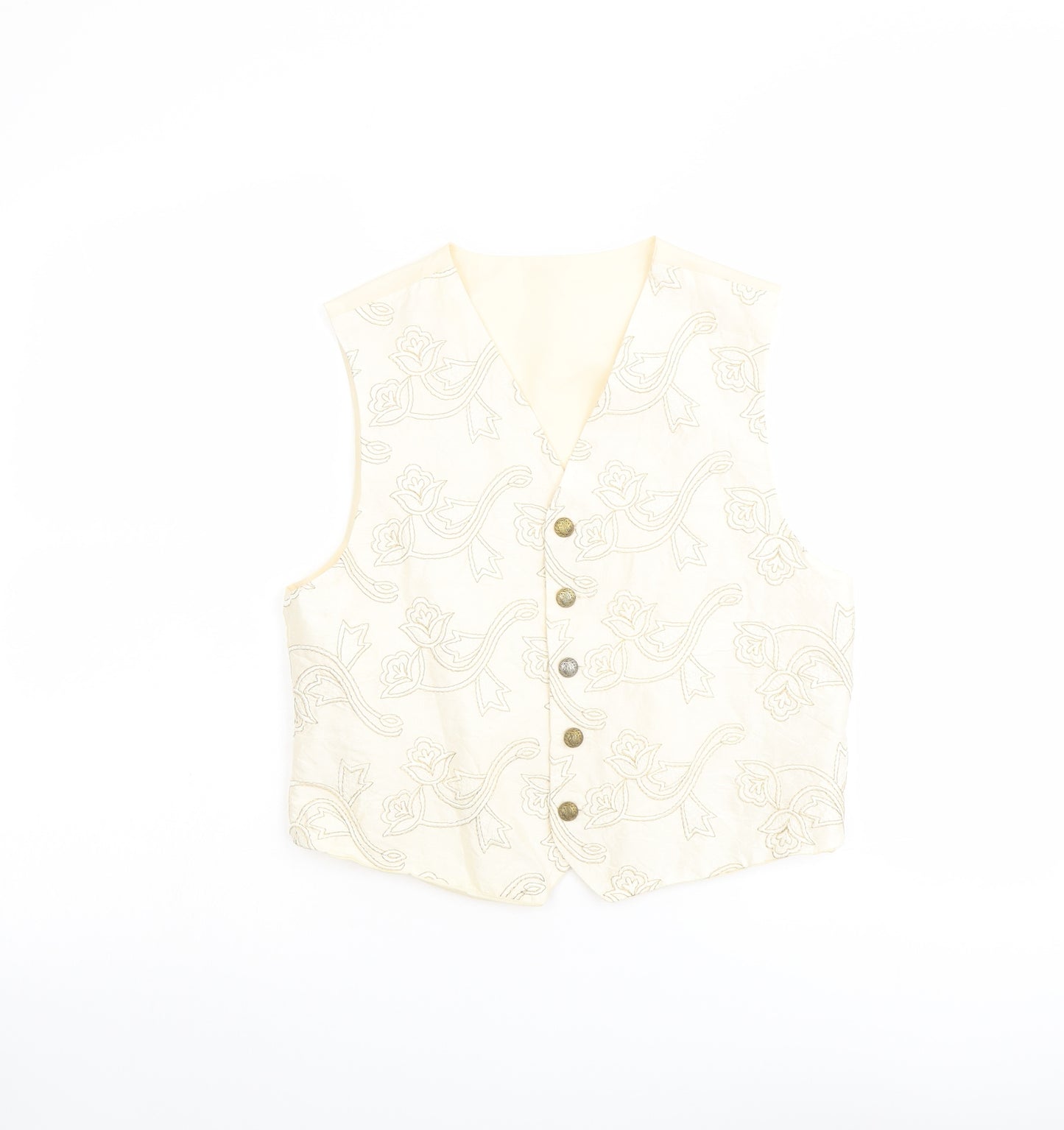 BHS Boys Ivory Floral Jacket Waistcoat Size 11-12 Years Button