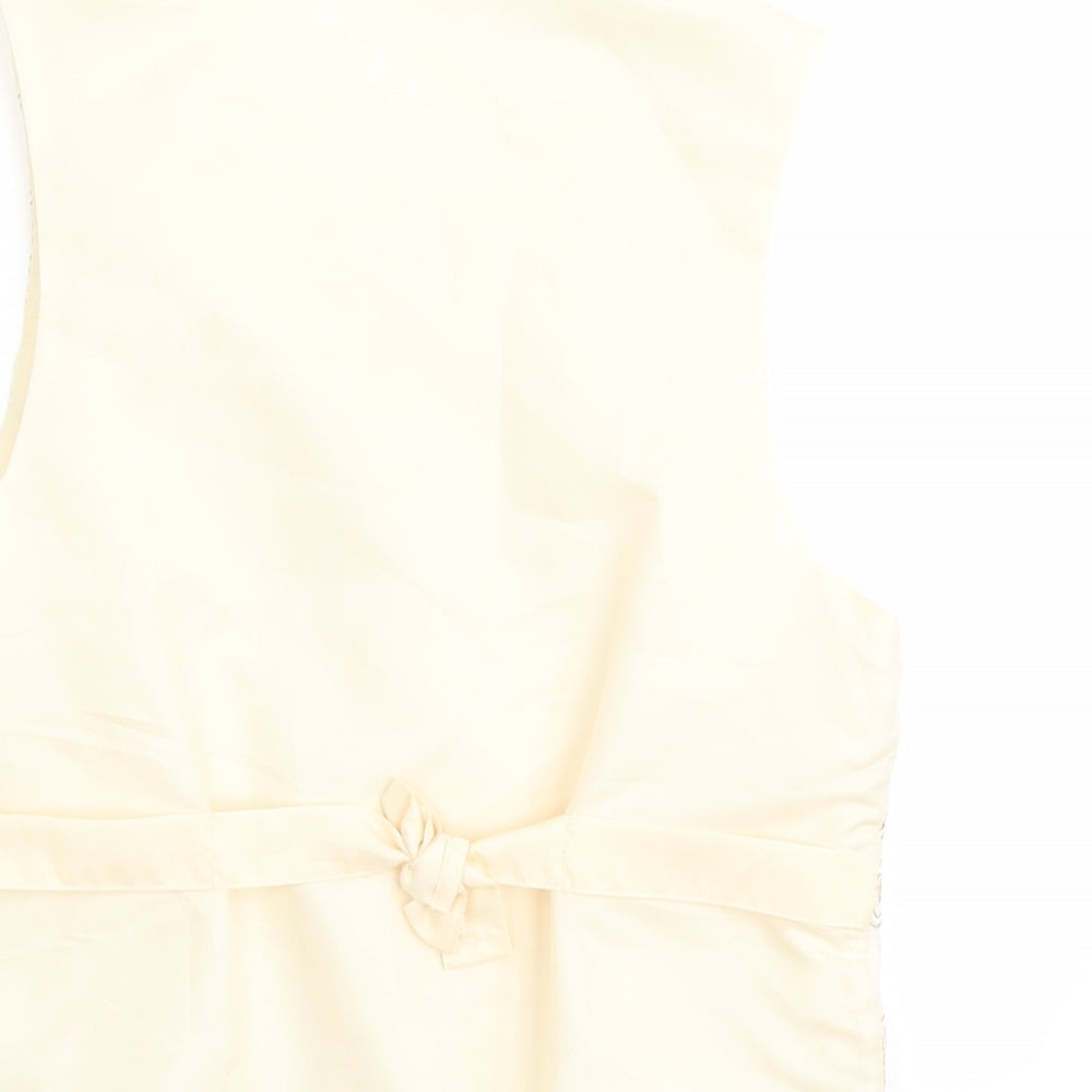 BHS Boys Ivory Floral Jacket Waistcoat Size 11-12 Years Button