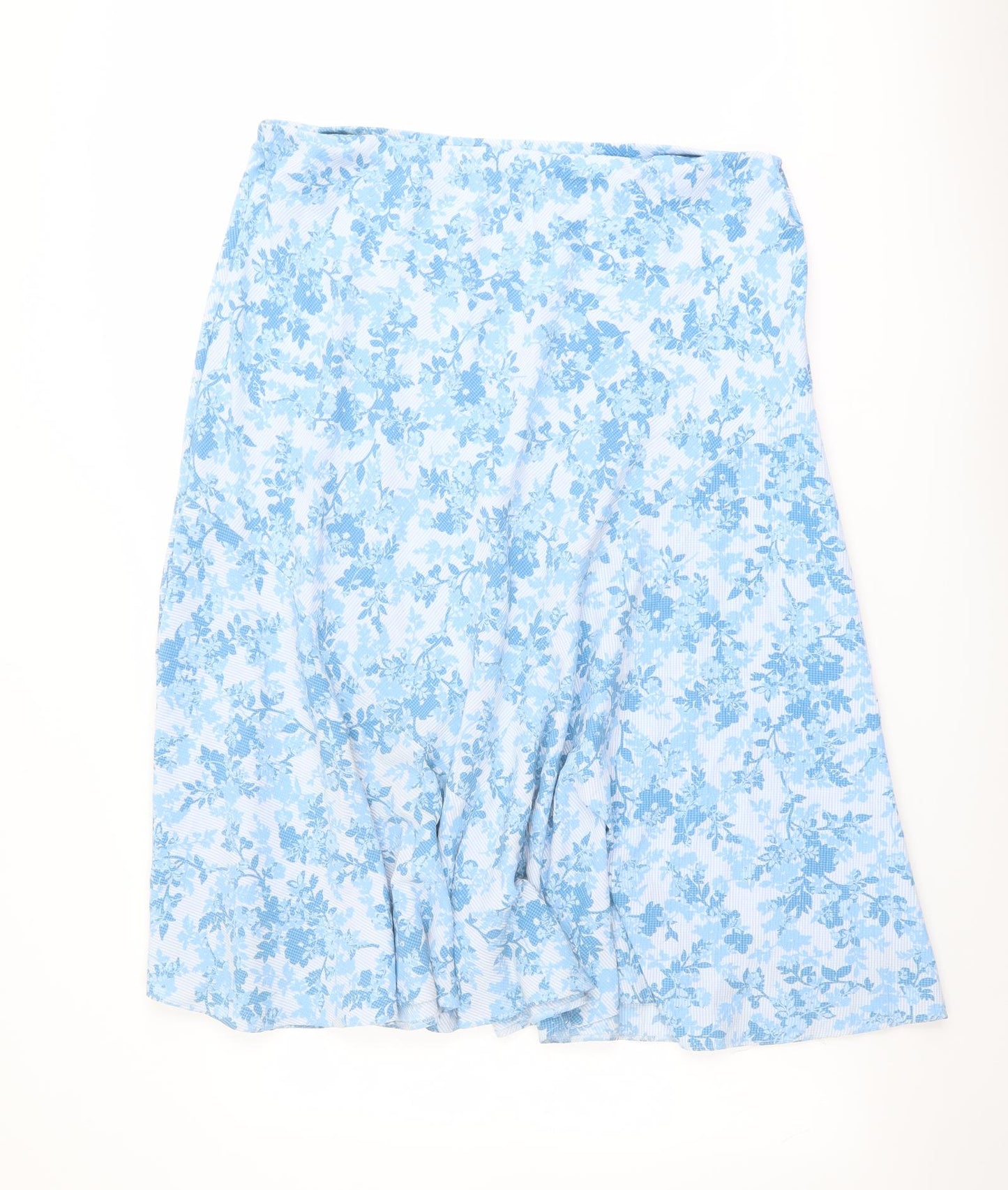 Marks and Spencer Womens Blue Floral Viscose Swing Skirt Size 20