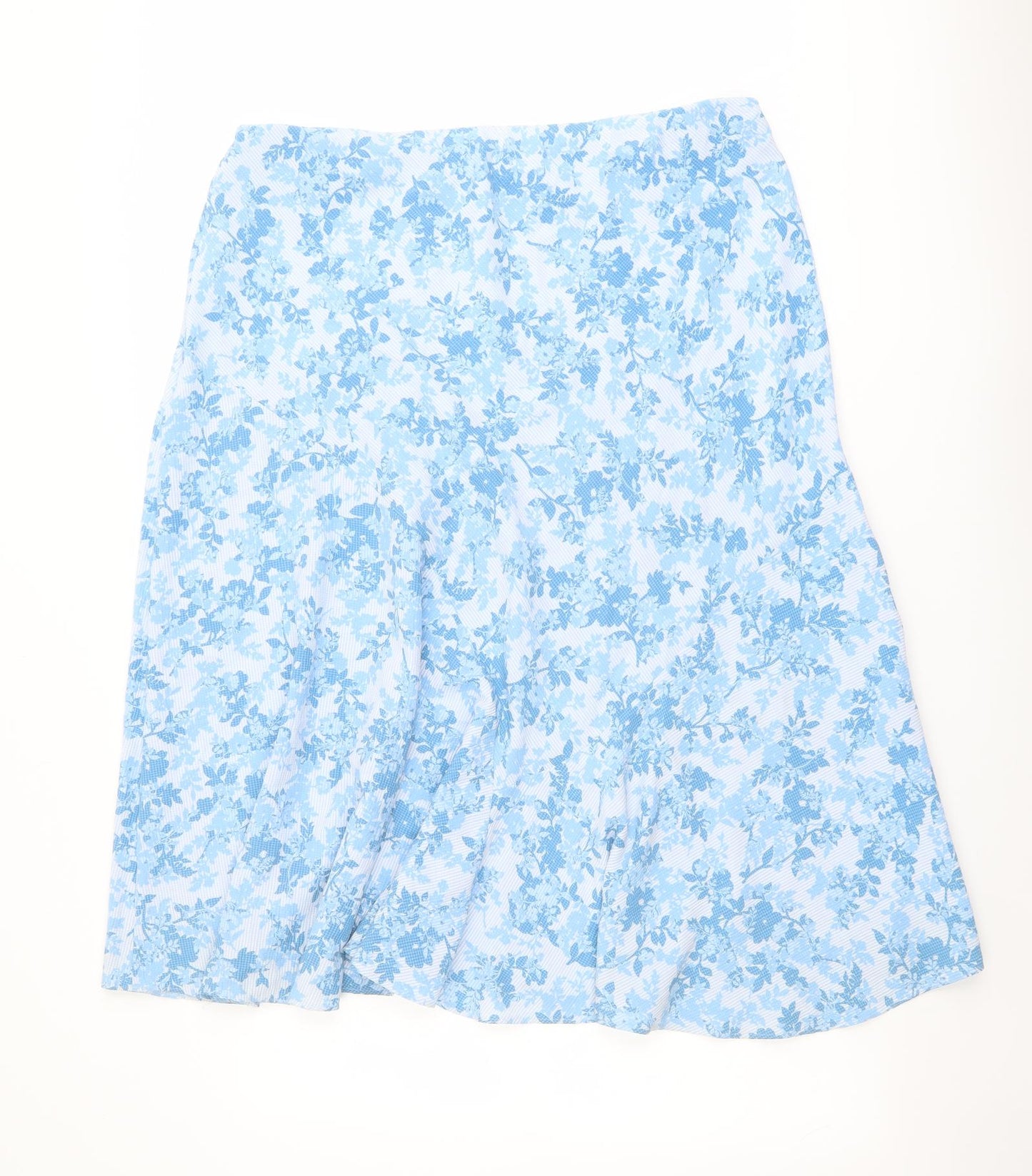 Marks and Spencer Womens Blue Floral Viscose Swing Skirt Size 20