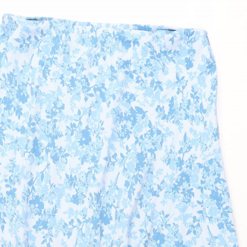Marks and Spencer Womens Blue Floral Viscose Swing Skirt Size 20