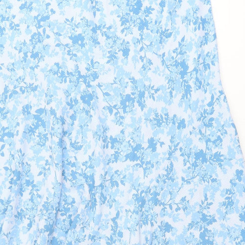 Marks and Spencer Womens Blue Floral Viscose Swing Skirt Size 20