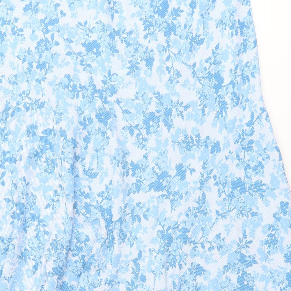Marks and Spencer Womens Blue Floral Viscose Swing Skirt Size 20