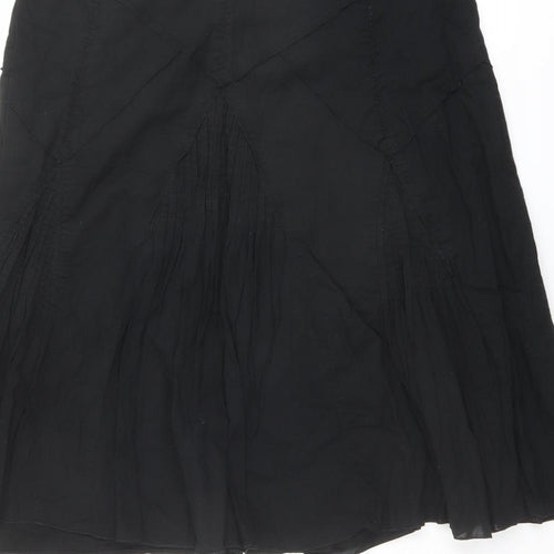 NEXT Womens Black Cotton Swing Skirt Size 10 Zip