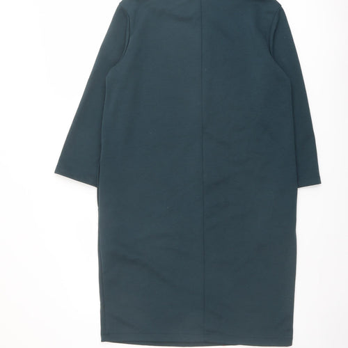 Uniqlo Womens Green Polyester A-Line Size M Round Neck Zip