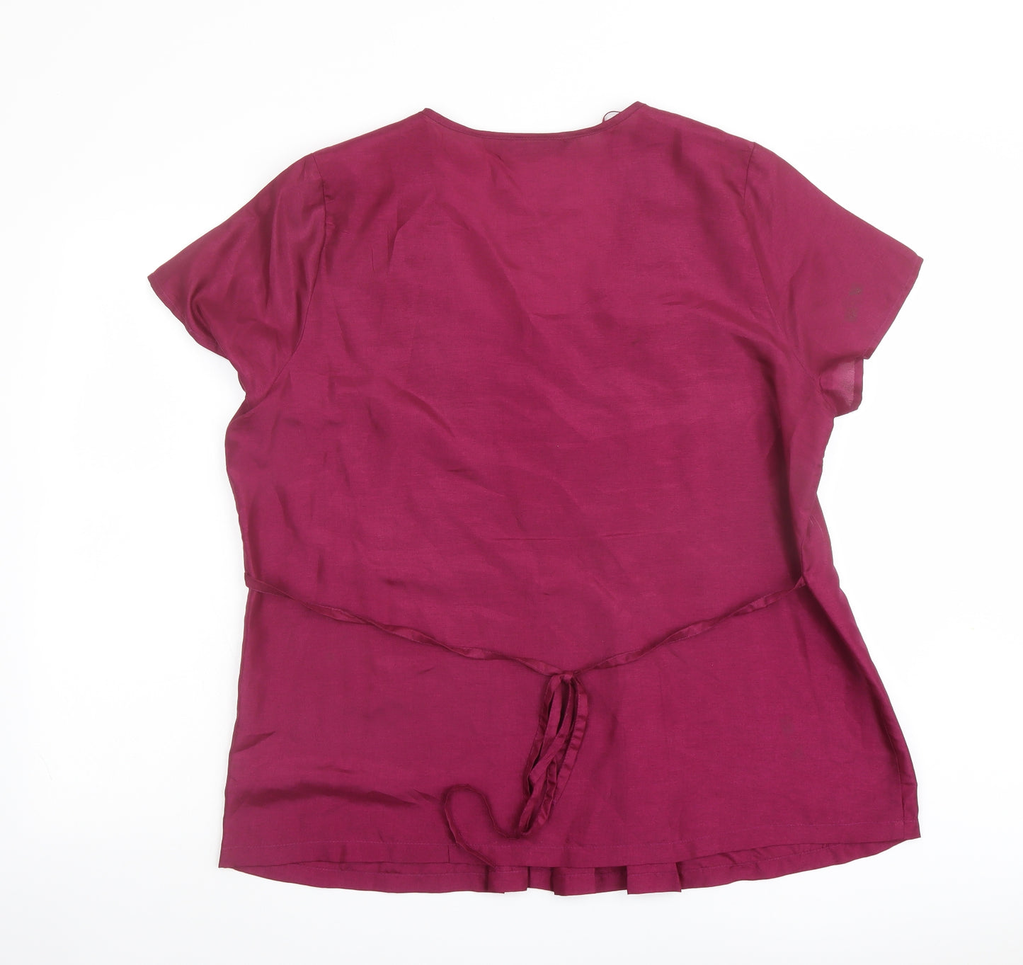 Bonmarché Womens Purple Polyester Basic Blouse Size 20 Scoop Neck