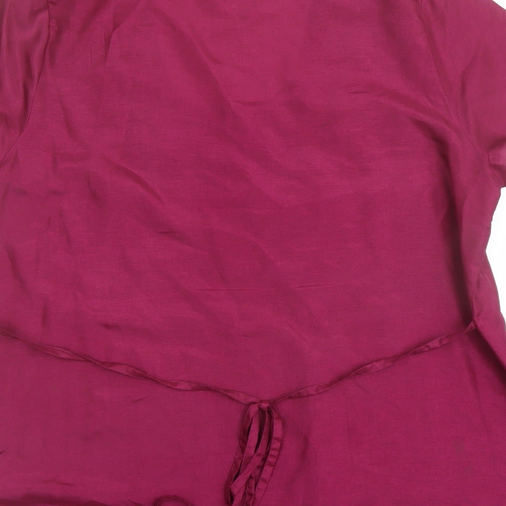 Bonmarché Womens Purple Polyester Basic Blouse Size 20 Scoop Neck