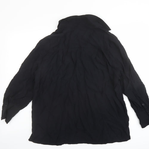 Autograph Womens Black Viscose Basic Blouse Size 16 Collared