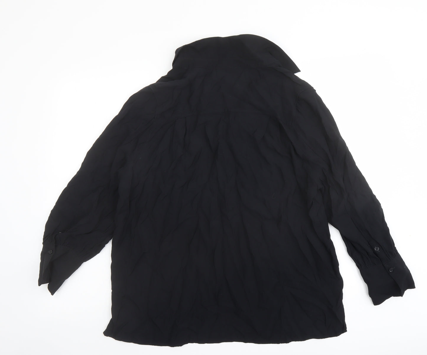 Autograph Womens Black Viscose Basic Blouse Size 16 Collared