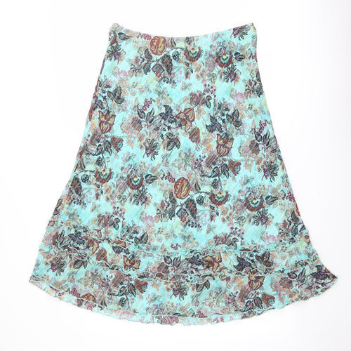 Klass Womens Multicoloured Floral Polyester Swing Skirt Size 16