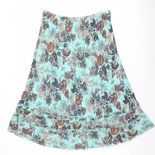 Klass Womens Multicoloured Floral Polyester Swing Skirt Size 16