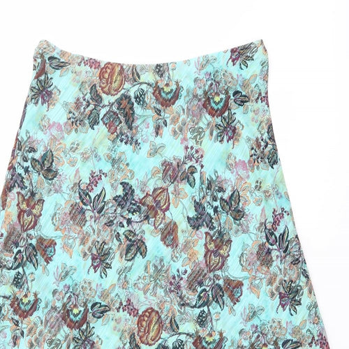 Klass Womens Multicoloured Floral Polyester Swing Skirt Size 16