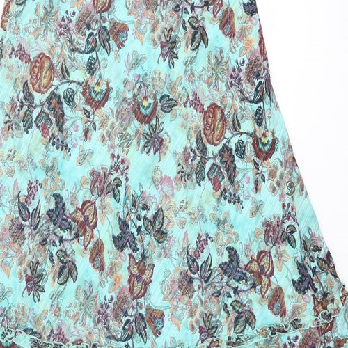 Klass Womens Multicoloured Floral Polyester Swing Skirt Size 16