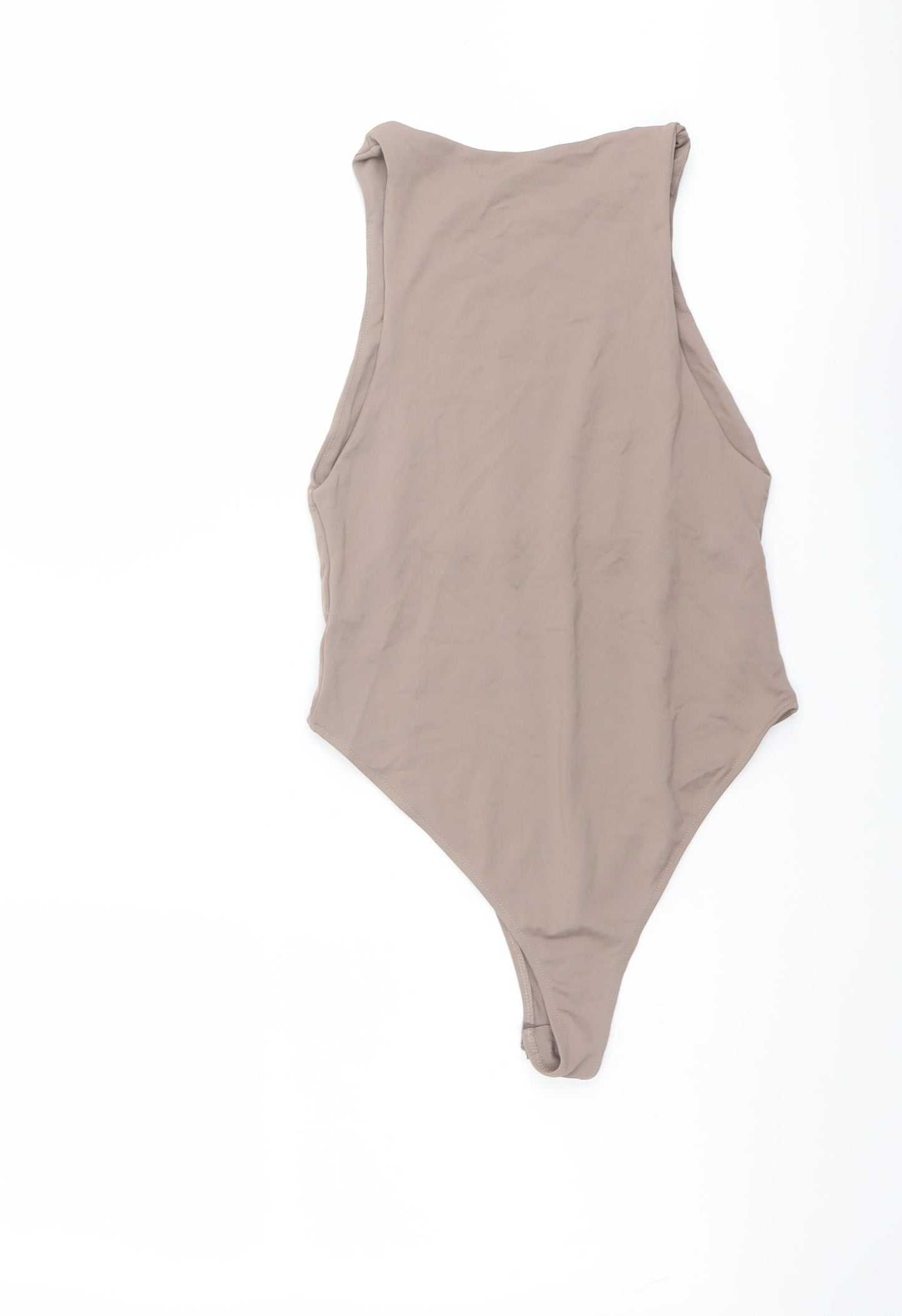 Zara Womens Beige Polyamide Bodysuit One-Piece Size M Snap