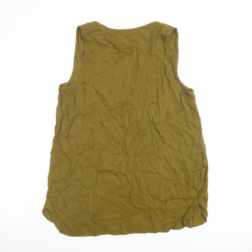 River Island Womens Green Viscose Basic Tank Size 14 V-Neck
