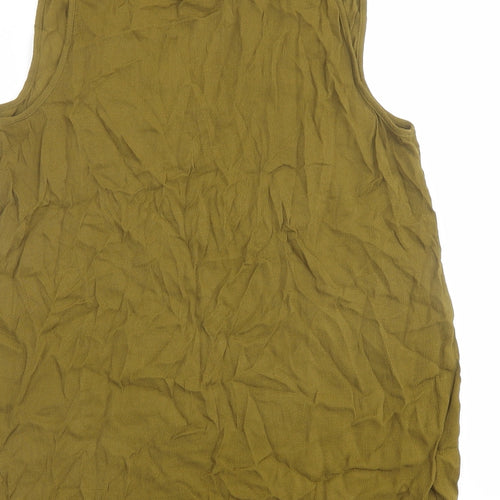 River Island Womens Green Viscose Basic Tank Size 14 V-Neck