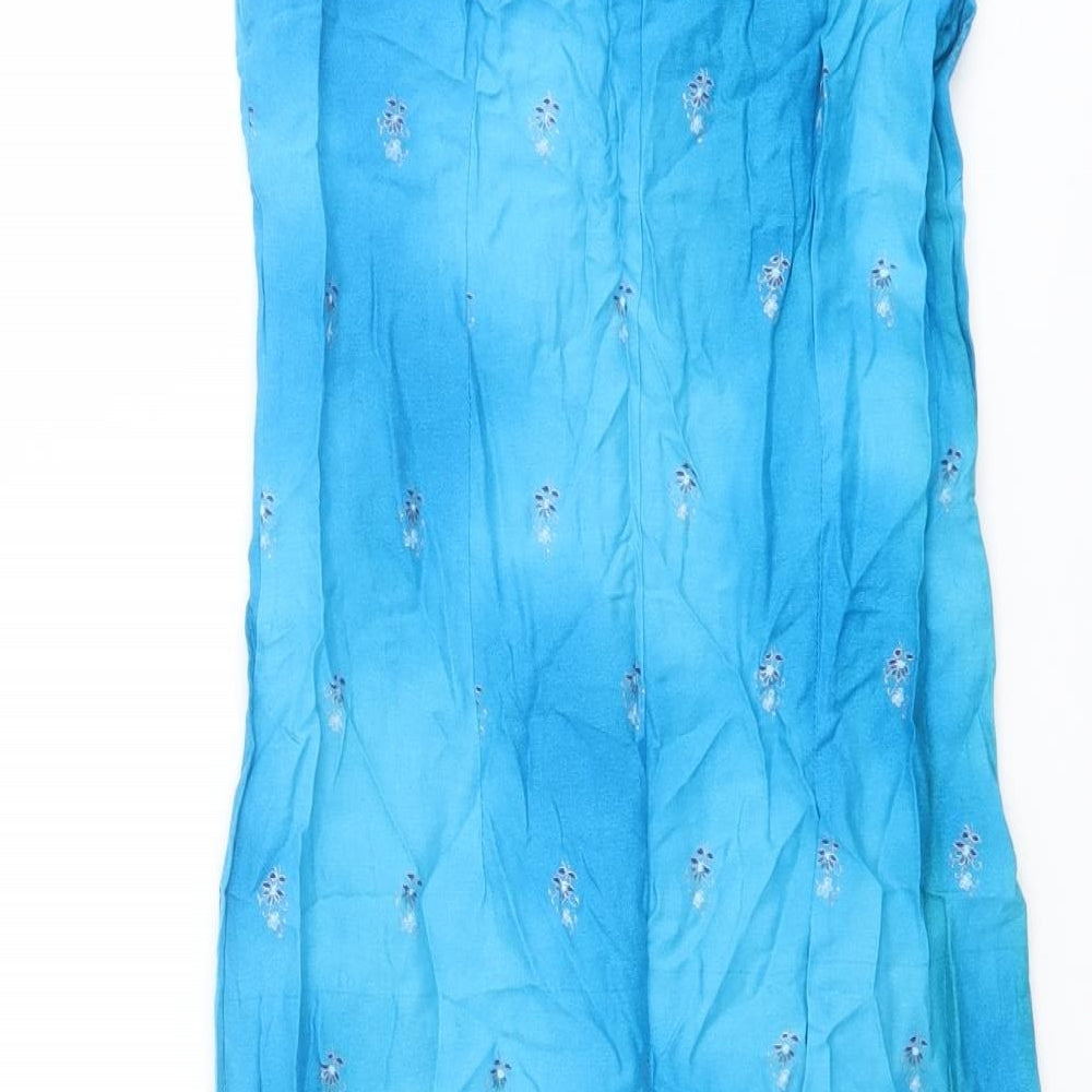 New Look Womens Blue Floral Viscose Shift Size 10 Boat Neck Pullover