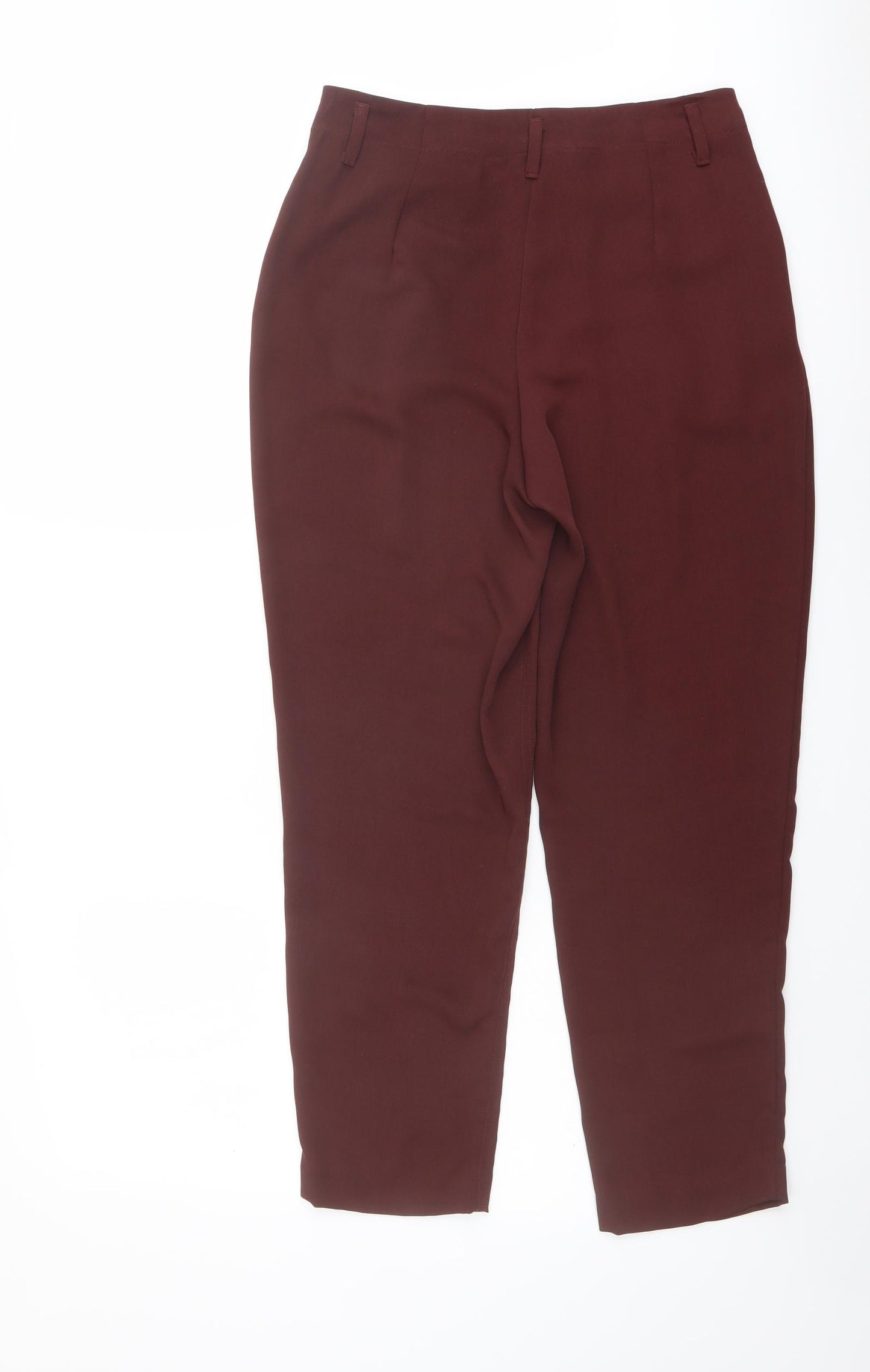 H&M Womens Red Polyester Carrot Trousers Size 8 L24 in Regular Button