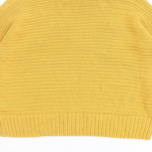 H&M Womens Yellow Round Neck Acrylic Pullover Jumper Size S