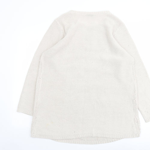 BHS Womens Beige Round Neck Acrylic Pullover Jumper Size 18