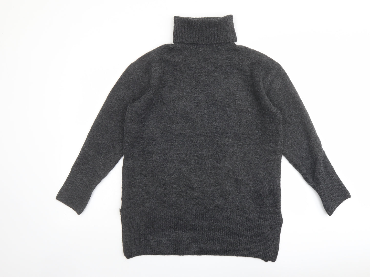 New Look Womens Grey Roll Neck Acrylic Pullover Jumper Size S