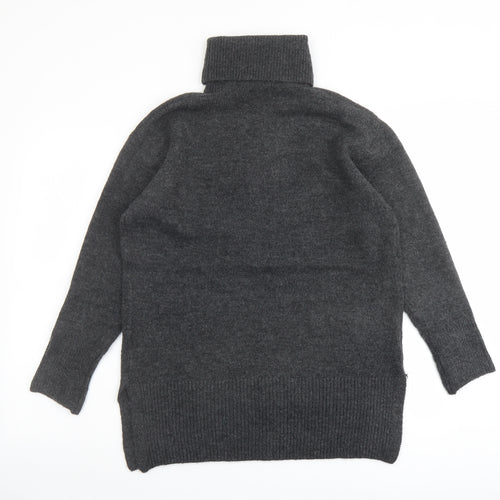 New Look Womens Grey Roll Neck Acrylic Pullover Jumper Size S