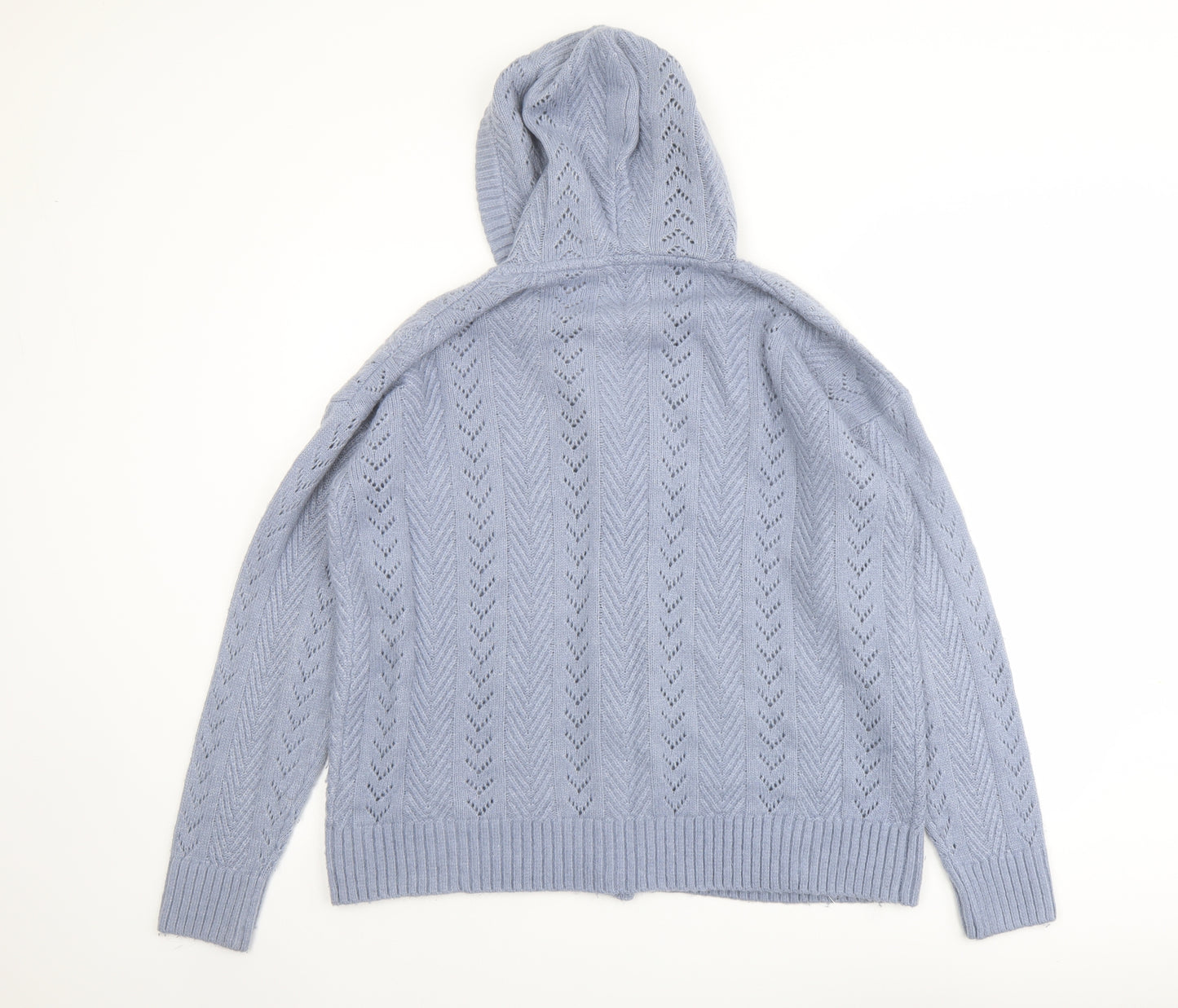 Fat Face Womens Blue V-Neck Nylon Cardigan Jumper Size 16