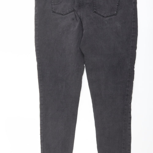 Autograph Womens Grey Cotton Skinny Jeans Size 14 L27 in Regular Button