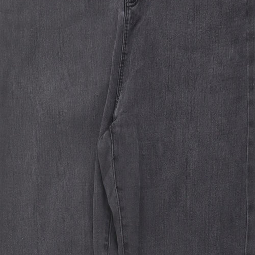 Autograph Womens Grey Cotton Skinny Jeans Size 14 L27 in Regular Button