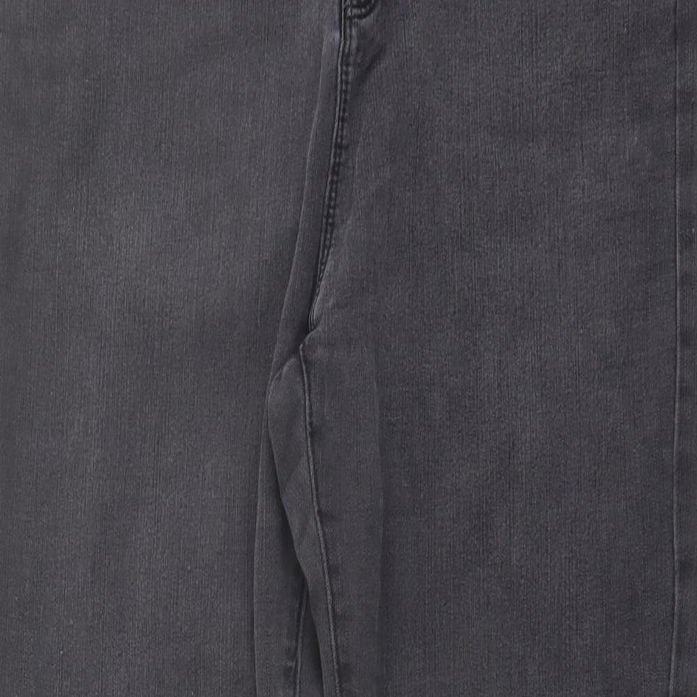 Autograph Womens Grey Cotton Skinny Jeans Size 14 L27 in Regular Button