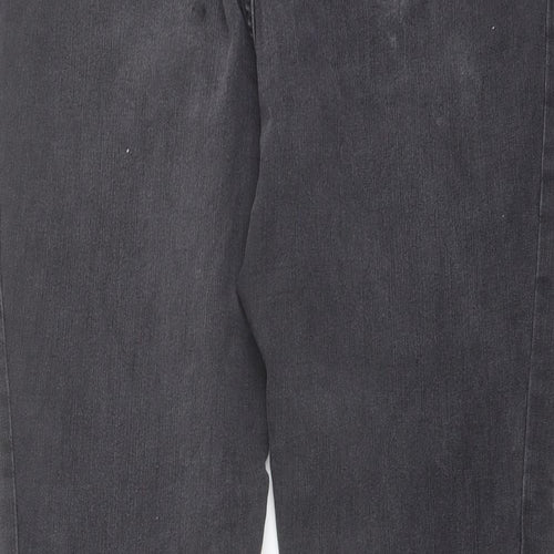 Autograph Womens Grey Cotton Skinny Jeans Size 14 L27 in Regular Button