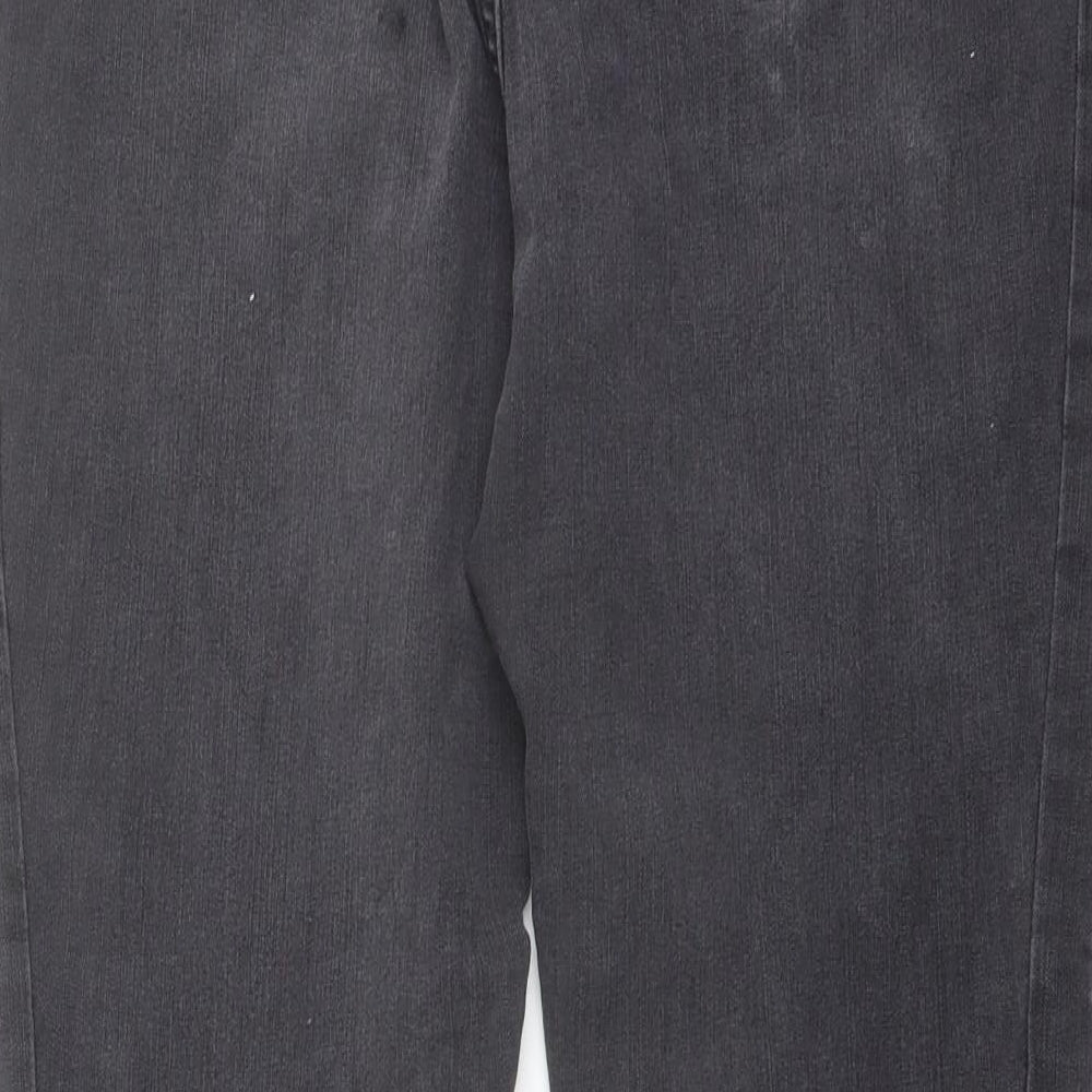 Autograph Womens Grey Cotton Skinny Jeans Size 14 L27 in Regular Button