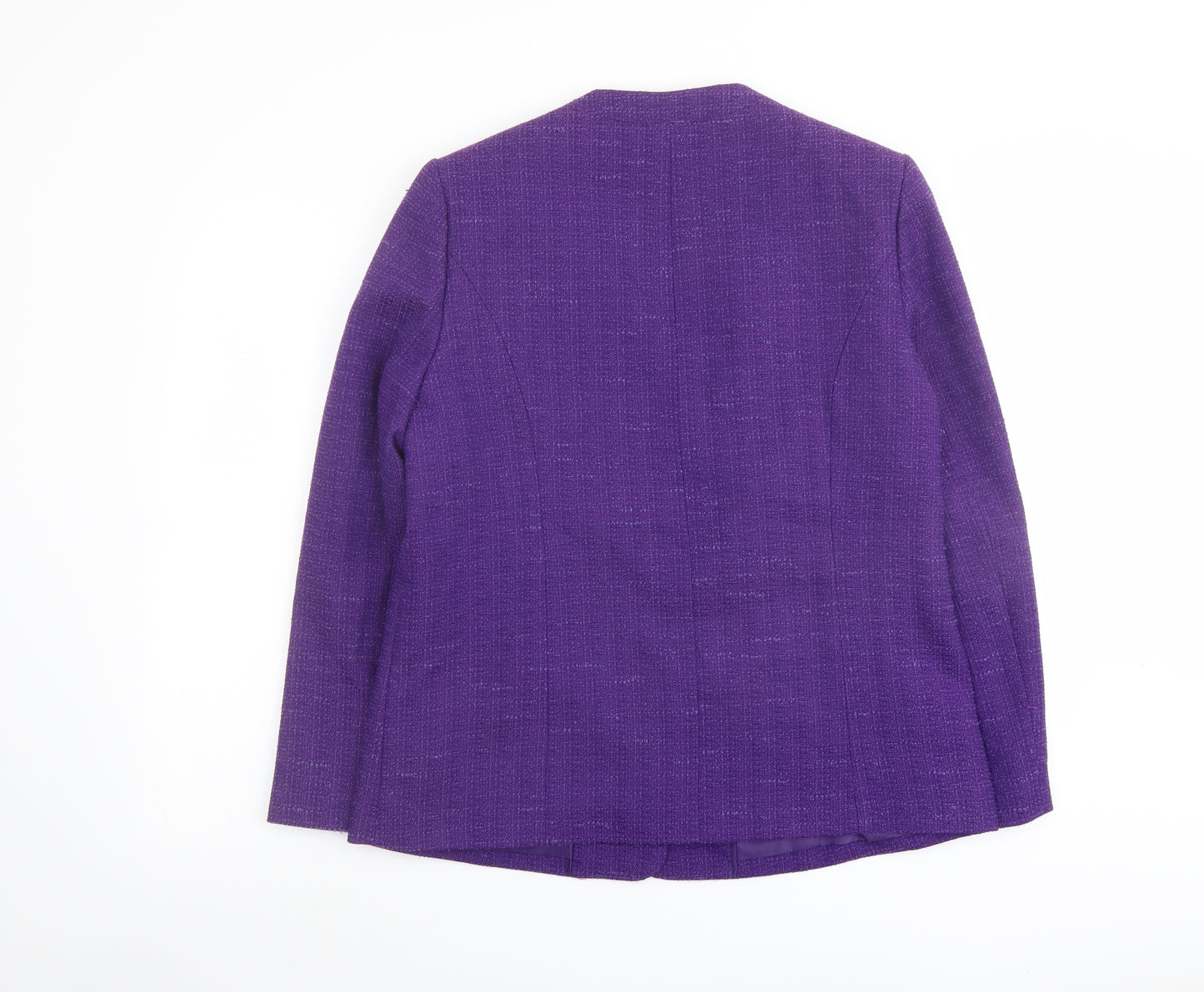 EWM Womens Purple Jacket Blazer Size 14 Button