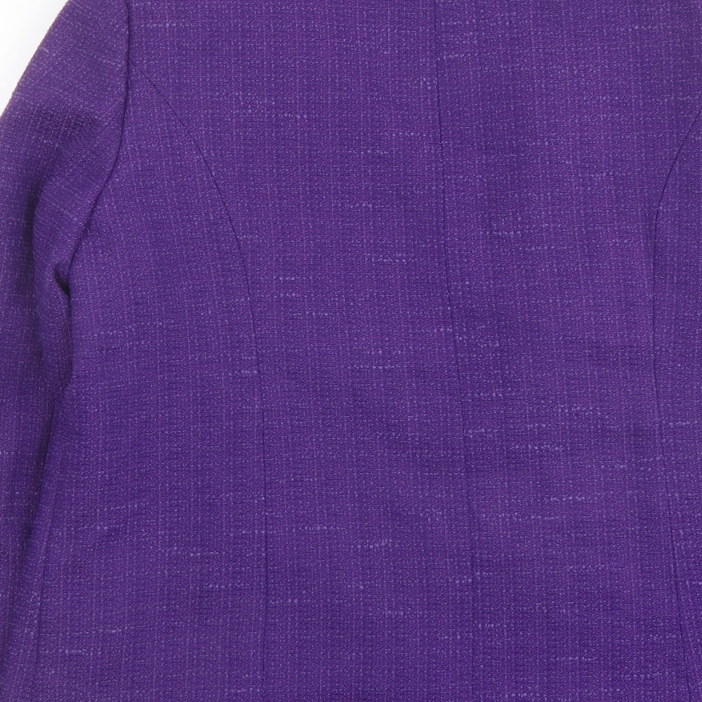 EWM Womens Purple Jacket Blazer Size 14 Button