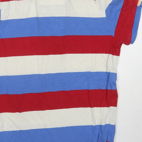 Superdry Mens Multicoloured Striped Cotton Polo Size M Collared Pullover