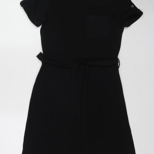 Dorothy Perkins Womens Black Cotton A-Line Size 12 Round Neck Pullover