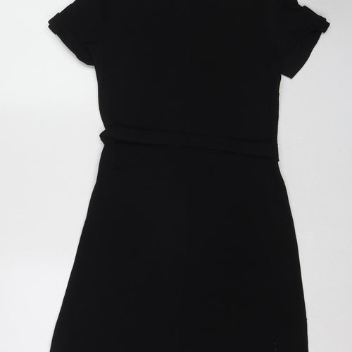 Dorothy Perkins Womens Black Cotton A-Line Size 12 Round Neck Pullover