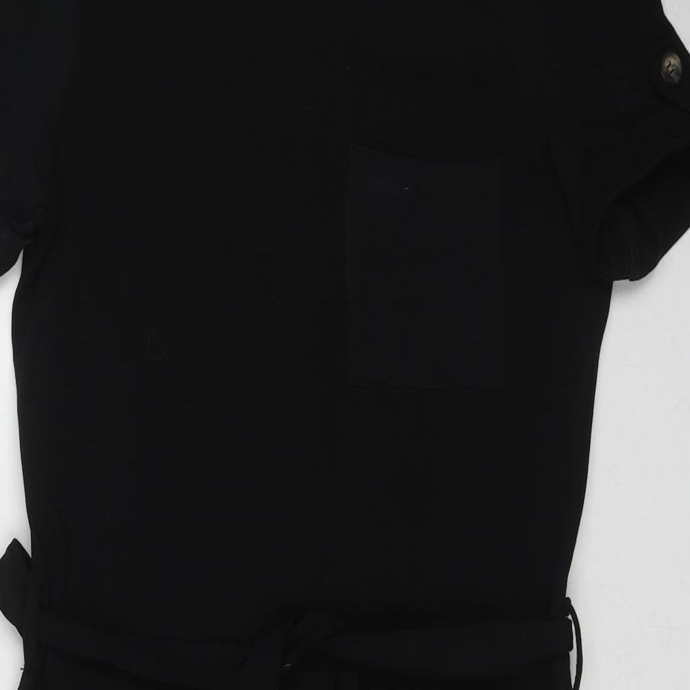 Dorothy Perkins Womens Black Cotton A-Line Size 12 Round Neck Pullover