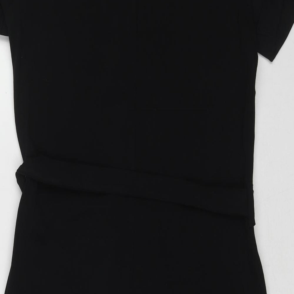 Dorothy Perkins Womens Black Cotton A-Line Size 12 Round Neck Pullover