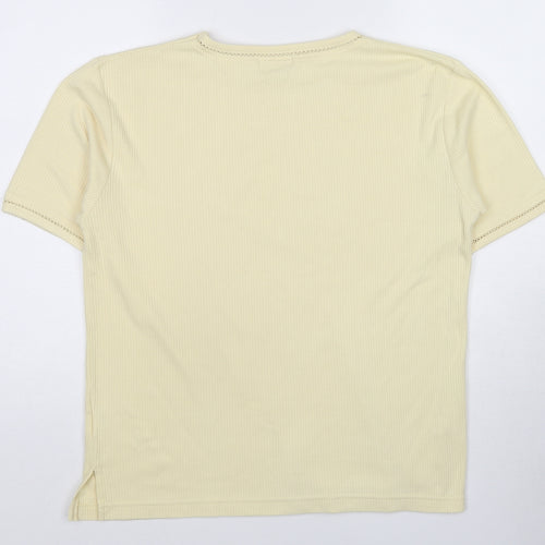 Mackays Womens Yellow Cotton Basic T-Shirt Size S Crew Neck