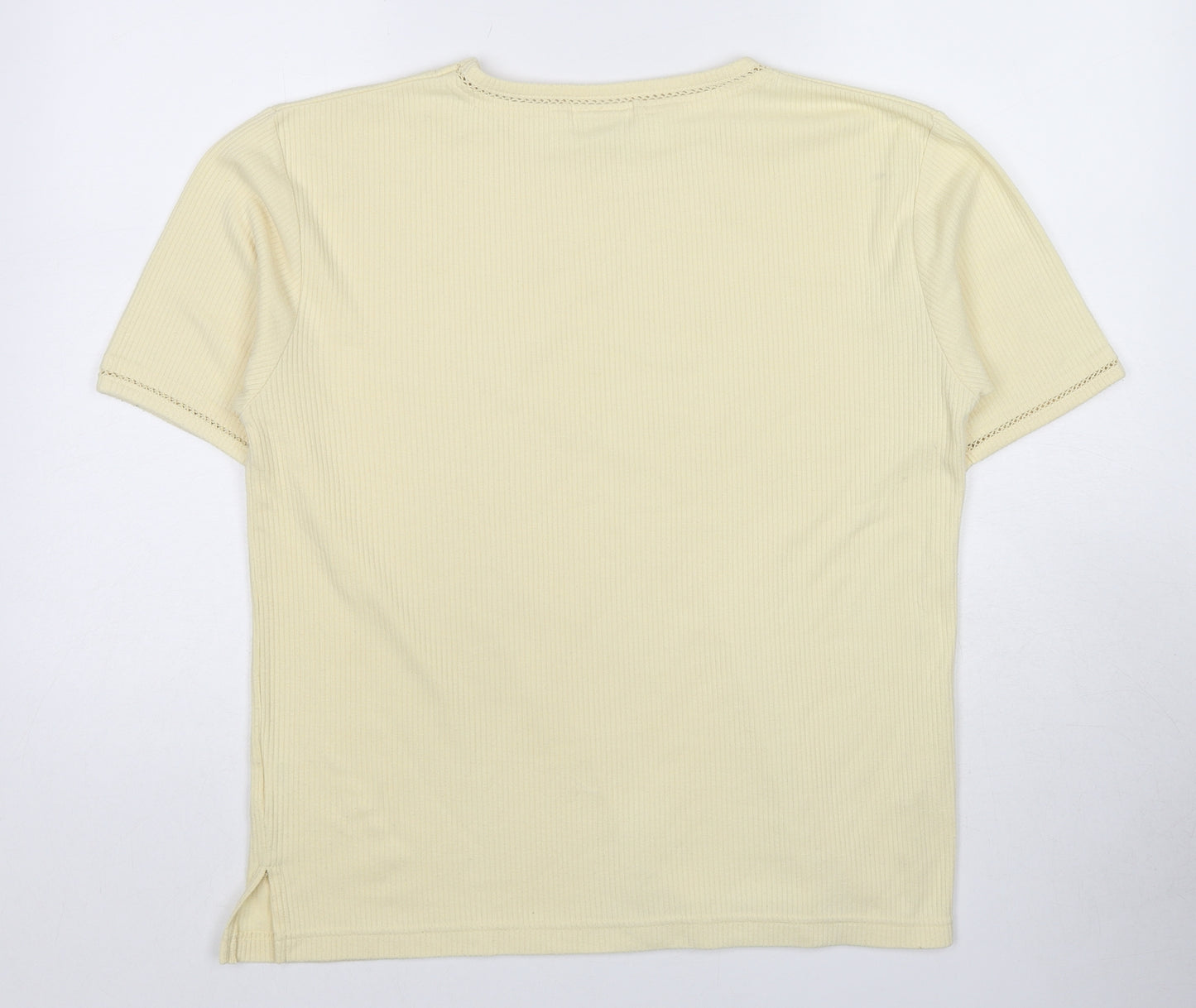 Mackays Womens Yellow Cotton Basic T-Shirt Size S Crew Neck