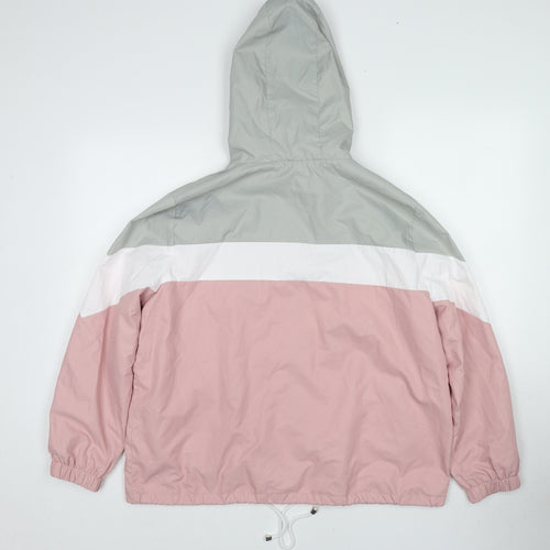 New Look Womens Pink Geometric Jacket Size L Zip