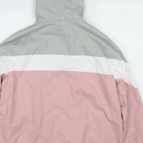 New Look Womens Pink Geometric Jacket Size L Zip