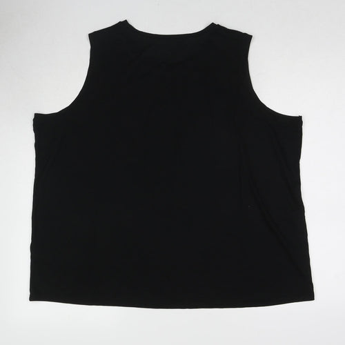 Marks and Spencer Womens Black Polyester Basic Tank Size 22 Round Neck