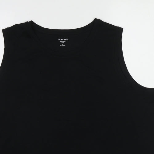 Marks and Spencer Womens Black Polyester Basic Tank Size 22 Round Neck