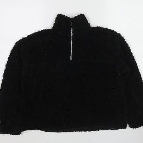 PRETTYLITTLETHING Womens Black Polyester Pullover Sweatshirt Size S Pullover