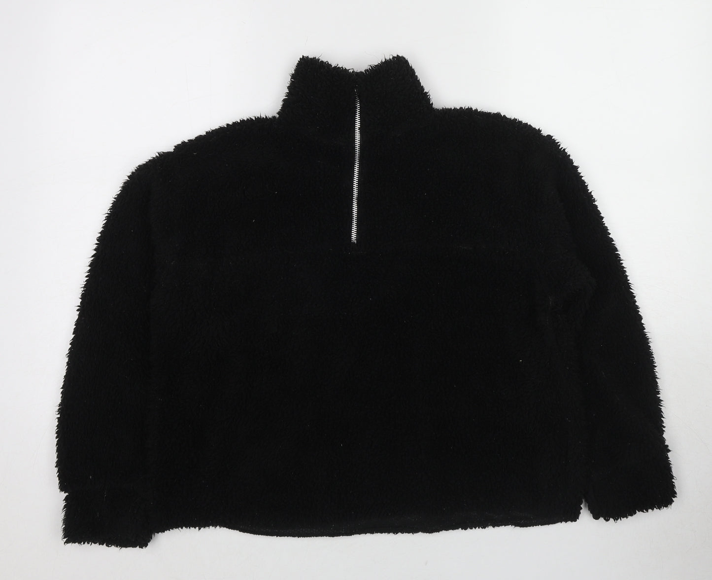 PRETTYLITTLETHING Womens Black Polyester Pullover Sweatshirt Size S Pullover